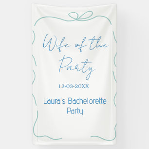 Banderoles femme au nœud bleu de la fête nom date espagnol bo