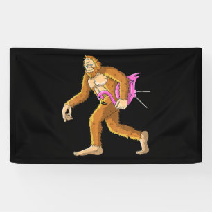 Banderoles Femme Bigfoot Avec Flamant rose Animal Costume Cad