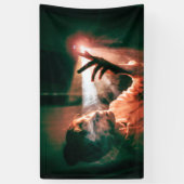 Banderoles Femme dans la lumière et la fumée (Vertical)