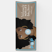 Banderoles Femme noire, Prête à la pop, Bubblegum, Bleu (Vertical)