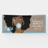 Banderoles Femme noire, Prête à la pop, Bubblegum, Bleu (Horizontal)