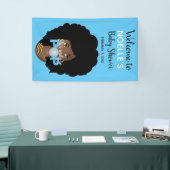 Banderoles Femme noire, Prête à la pop, Bubblegum, Bleu (Salon professionnel)