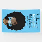 Banderoles Femme noire, Prête à la pop, Bubblegum, Bleu (Horizontal)