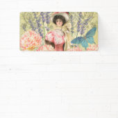 Banderoles Femme victorienne florale rose Régence (Insitu)