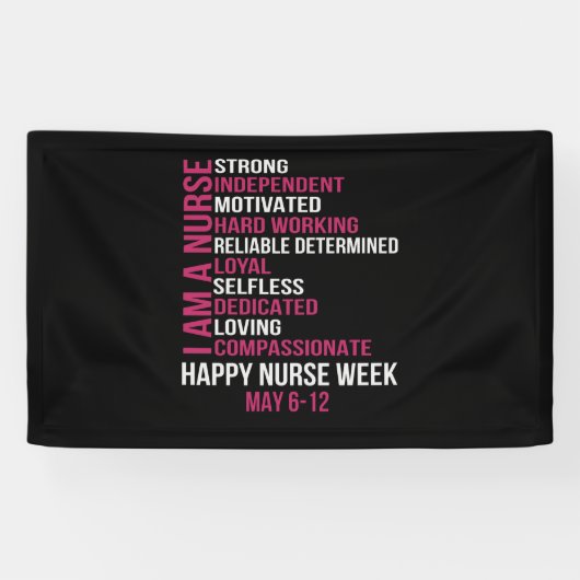 Banderoles Femmes Je Suis Une Infirmière Heureuse Semaine Des (Horizontal)