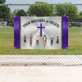 Banderoles Femmes personnalisables tenant des mains et des ba (En situation)