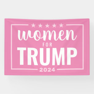 Banderoles Femmes pour Trump - Design rose 2024