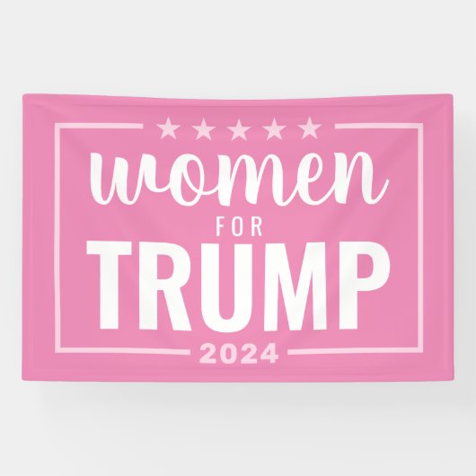 Banderoles Femmes pour Trump - Design rose 2024 (Horizontal)