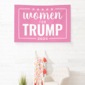 Banderoles Femmes pour Trump - Design rose 2024 (Insitu)