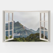 Banderoles Fenêtre Fake Mountain Home Bureau Décor (Horizontal)