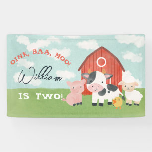 Banderoles Ferme d'animaux pour enfants 2e anniversaire