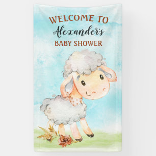 Banderoles Ferme de Baby shower de moutons d'aquarelle