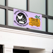 Banderoles Ferme de poulet de campagne motif bois violet biol (Bâtiment extérieur)