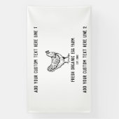 Banderoles Ferme d'oeufs bio Ferme de poulet rustique (Verticale)