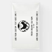 Banderoles Ferme d'oeufs bio Ferme de poulet rustique (Verticale)