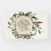 Banderoles Ferme rustique grange baby shower botanique (Horizontal)