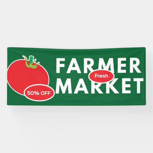 Banderoles Fermiers Marché produit de l'aquarelle ferme fraîc (Horizontal)