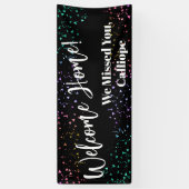 Banderoles Festif Confetti coloré Noir Accueil (Vertical)