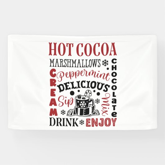 Banderoles Festif Noël Hot coca bar vendeurs (Horizontal)