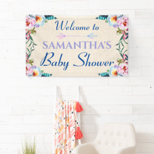 Banderoles Festif Pastel Boho Baby shower Floral Bienvenue