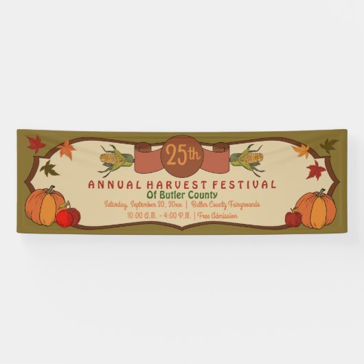 Banderoles Festival de récolte d'automne de feuille de maïs (Horizontal)