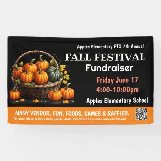 Banderoles FESTIVAL FESTIVAL collecte de fonds PTO PTA Banniè (Horizontal)