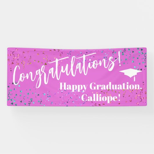 Banderoles Festive Fetti Félicitations Diplômé (Horizontal)