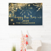 Banderoles Festive feux d'artifice Joyeux Nouvel An Bleu et O (Insitu)