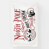 Banderoles Festive North Pole Vendeurs de bar à cacao chaud (Verticale)