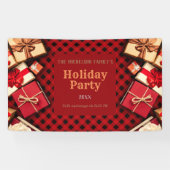 Banderoles Festive Red Buffalo Check Présents Fête Fête (Horizontal)
