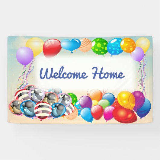 Banderoles Festive Welcome Home Balloon Banner (Horizontal)