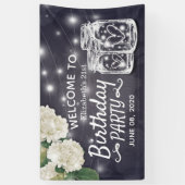 Banderoles Fête Anniversaire Mason Jars String Fleurs (Vertical)