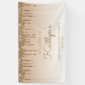 Banderoles Fête d'anniversaire 16 ans Glam Gold Glitter Drip (Vertical)