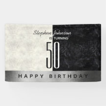 Fête d'anniversaire 50 ans noir moderne