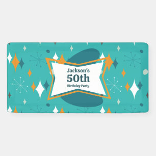 Banderoles Fête d'anniversaire 50 ans Rétro Milieu du siècle