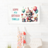 Banderoles Fête d'anniversaire à thème du dragon de fille (En situation)