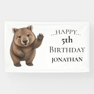 Banderoles Fête d'anniversaire adorable wombat