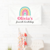Banderoles Fête d'anniversaire aux couleurs vives Rainbow (En situation)