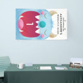 Banderoles Fête d'anniversaire bleue de coup de monstre (Salon professionnel)