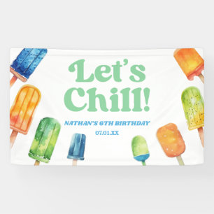 Banderoles Fête d'anniversaire Chill Blue Retro Popsicle