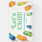 Banderoles Fête d'anniversaire Chill Blue Retro Popsicle (Vertical)