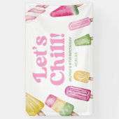 Banderoles Fête d'anniversaire Chill Pink Retro Popsicle (Vertical)