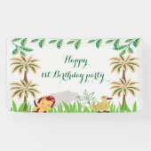 Banderoles Fête d'anniversaire d'animaux Safari (Horizontal)