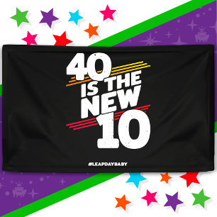 Banderoles Fête d'anniversaire de 40 ans le jour intercalaire
