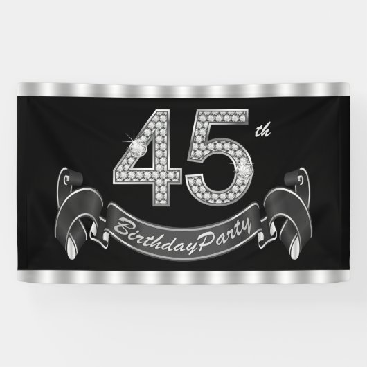 Banderoles Fête d'anniversaire de 45 ans (Horizontal)