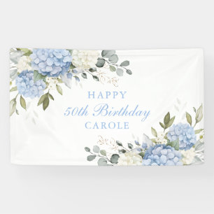 Banderoles Fête d'anniversaire de 50 ans aux Hortensias Bleus