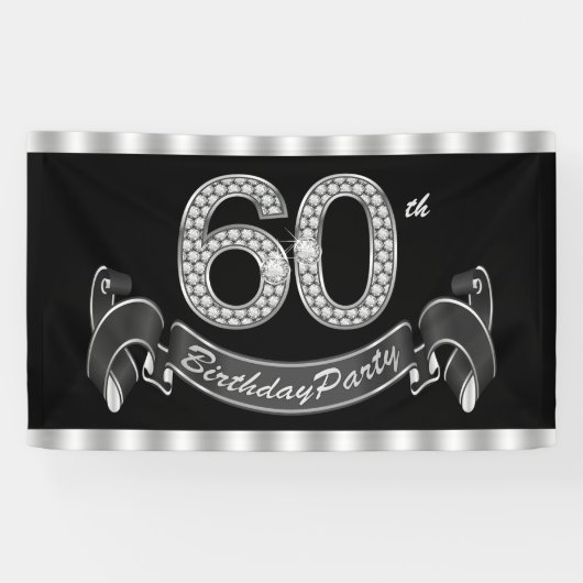 Banderoles Fête d'anniversaire de 60 ans (Horizontal)