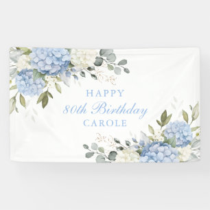 Banderoles Fête d'anniversaire de 80 ans aux Hortensias Bleus