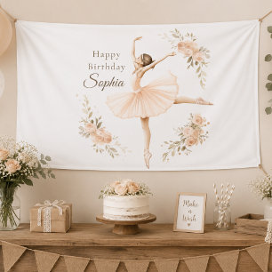 Banderoles Fête d'anniversaire de ballerine personnalisée ave
