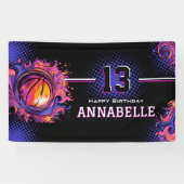 Banderoles Fête d'anniversaire de basket-ball (Horizontal)